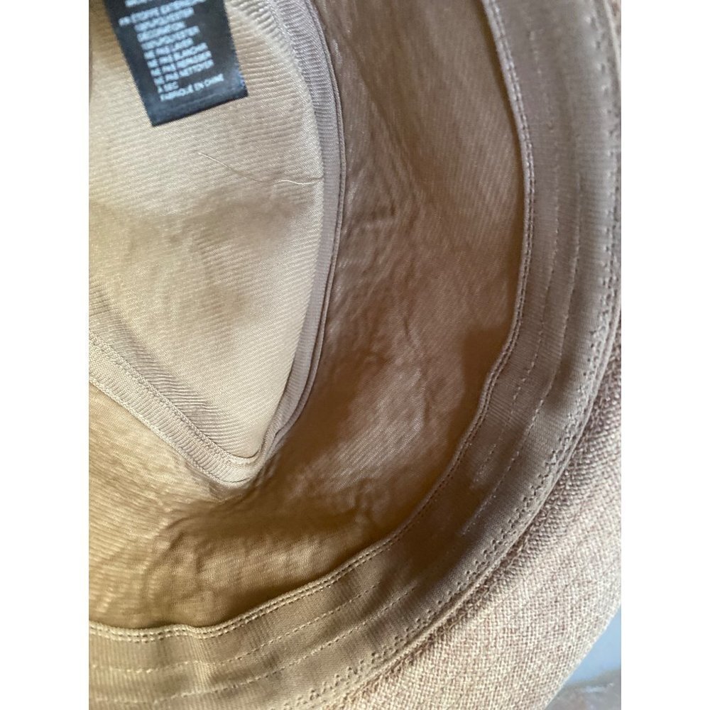 Brown Burlap Fedora Black Band One Size - Picture 6 of 6